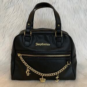 Juicy Couture Seas The Day Bowler Bag Satchel Charm Chain Faux Leather Y2K